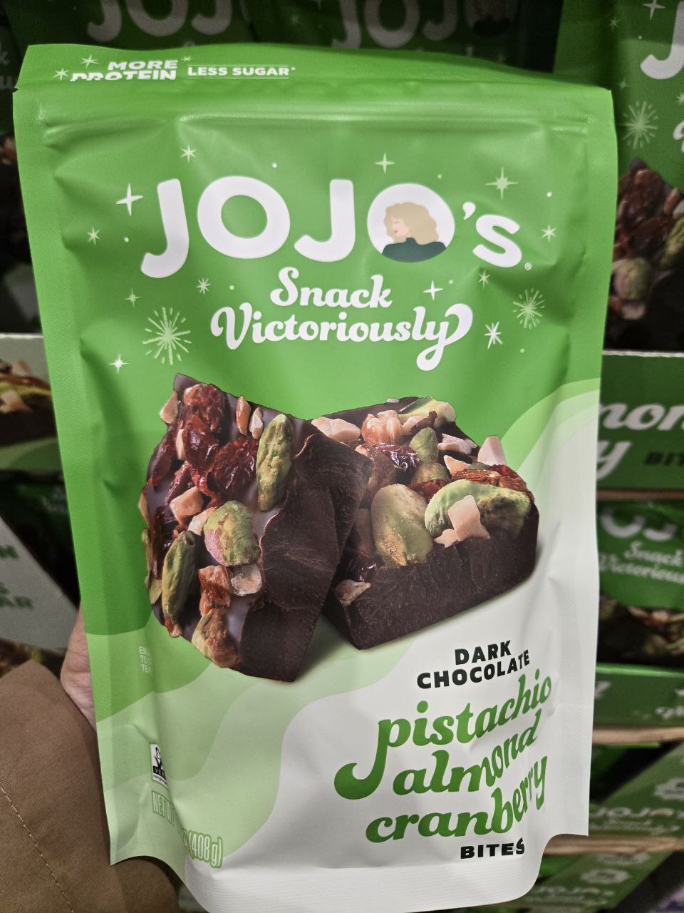 [U] CW JOJO'S DARK CHOCOLATE PISTCHIO ALMOND CRANBERRYBITES, 850068582013 (UCW73)