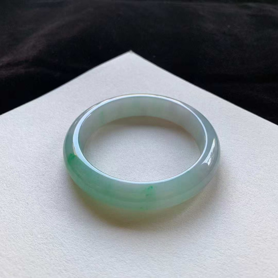 翡翠陽綠正圈手鐲,天然翡翠A玉, 緬甸玉, Jade, Jadeite