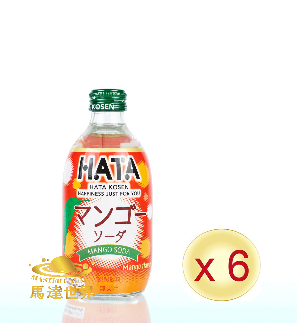 【6支裝】 芒果口味瓶裝梳打汽水 300ml 日本直送 此日期前最佳：2026/12/7