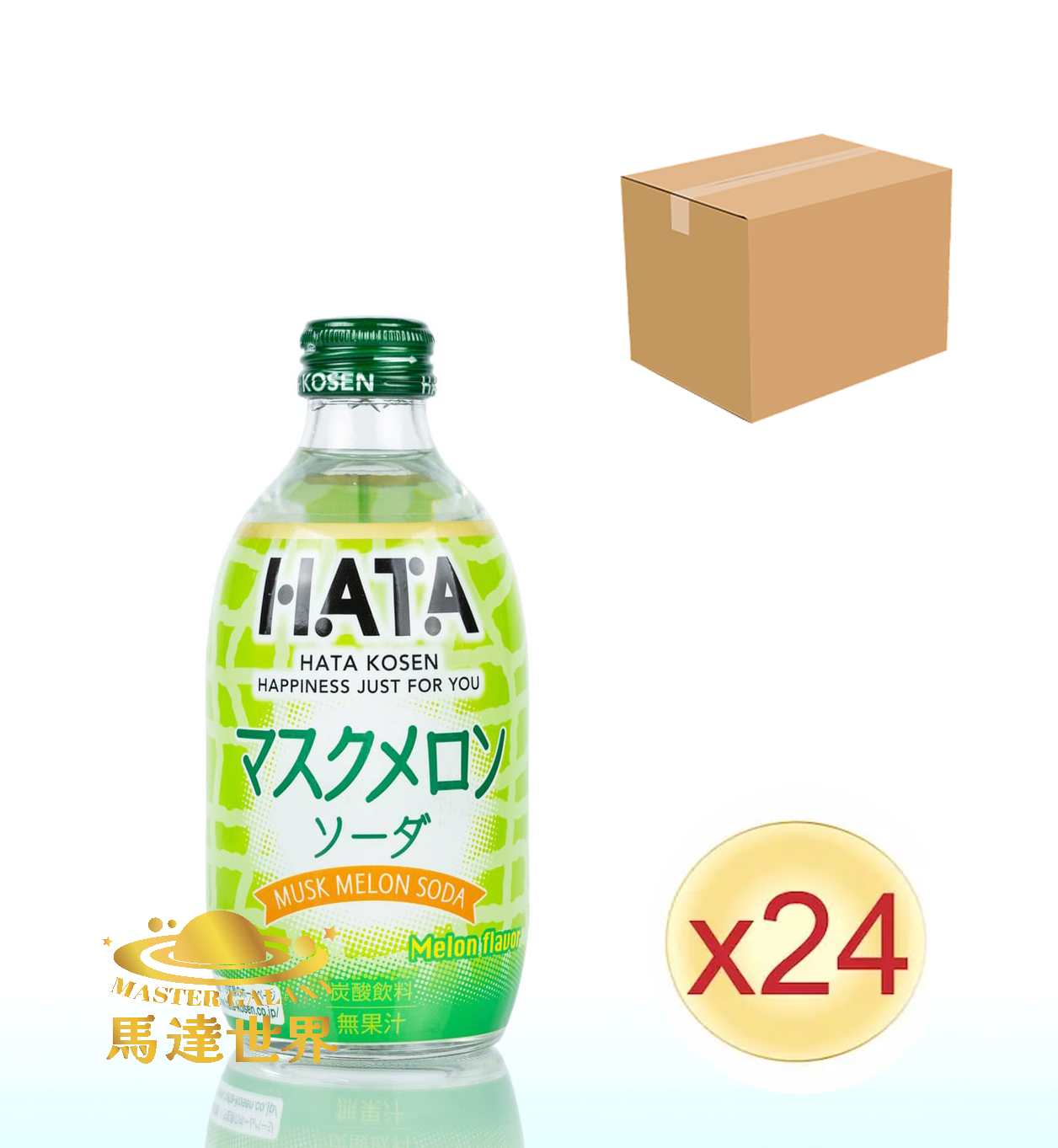 【原箱24支裝】哈密瓜口味瓶裝梳打汽水 300ml 日本直送 此日期前最佳：2026/12/7