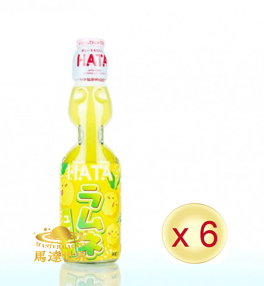 【6支裝】柚子口味瓶裝波子汽水 200ml 日本直送 此日期前最佳：2026/12