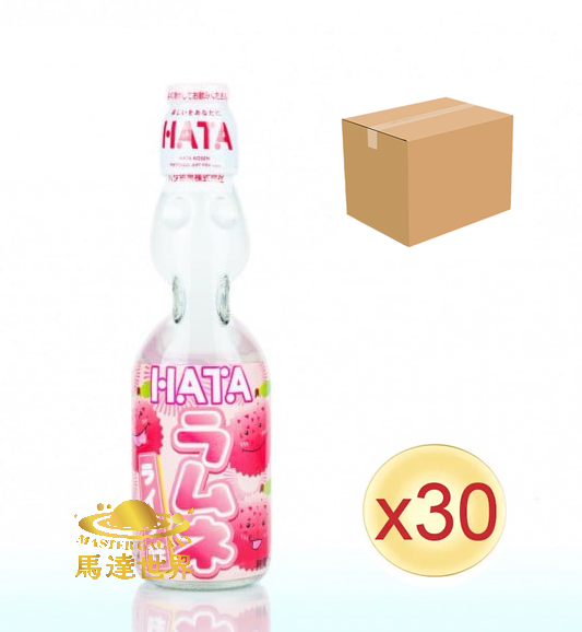 【原箱30支裝】荔枝口味瓶裝波子汽水 200ml 日本直送 此日期前最佳：2026/11/13