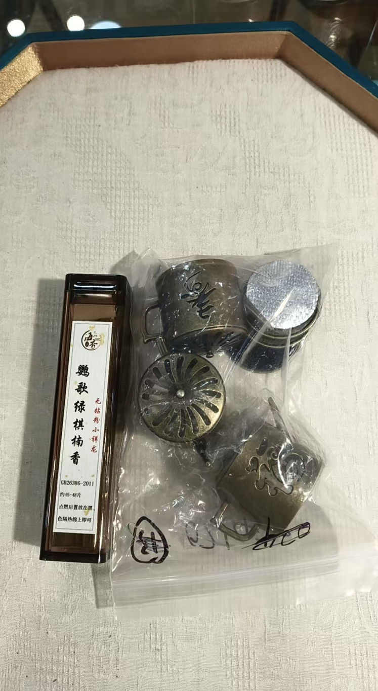 TH027 福祿壽銅爐(一個) + 鸚歌綠棋楠香盤香