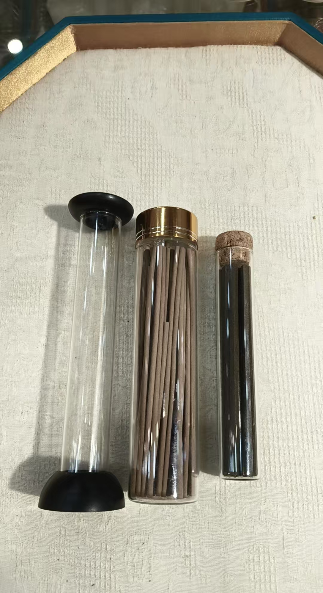 TH031 沉香線香空心香帶香插+玻璃管香插+沉水方條線香