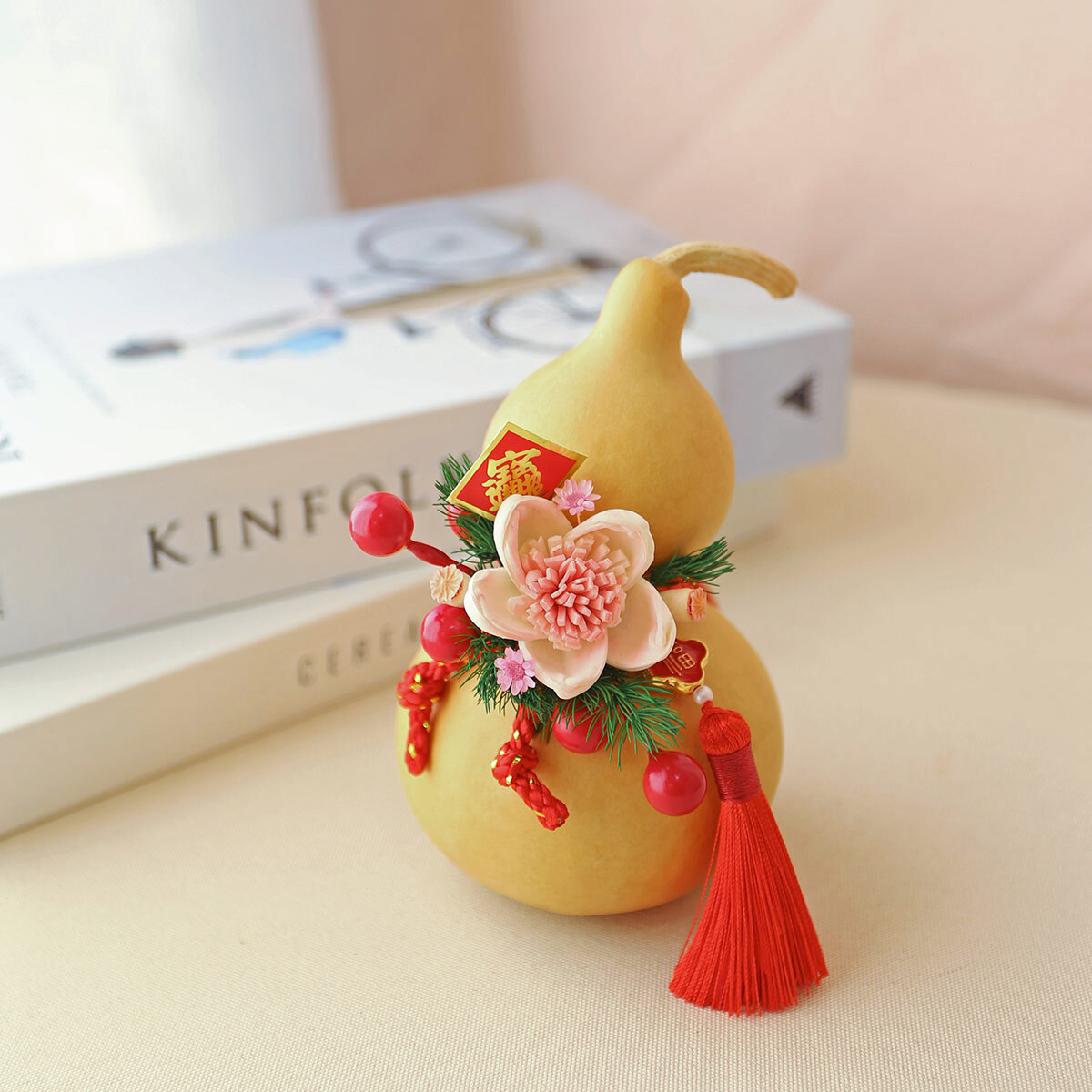 WR13｜小葫蘆新年掛飾｜索拉花/乾燥花/永生葉材