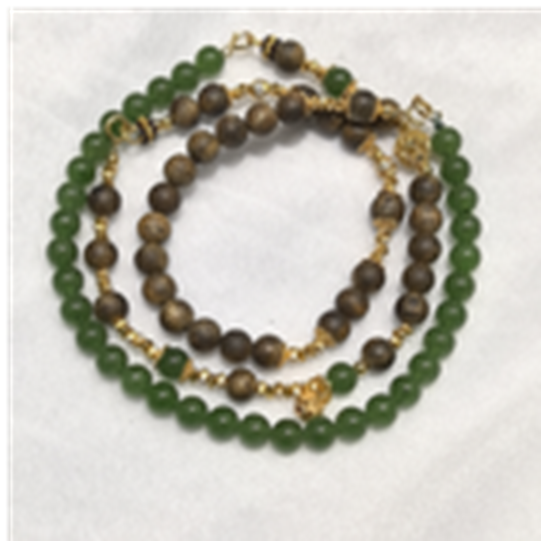 TH070 綠棋項鍊0.6+和田玉0.6+銀配飾