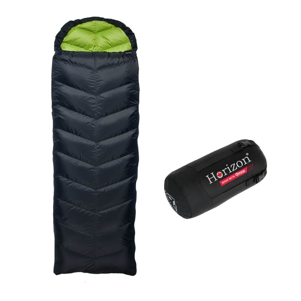 【HorizonｘQtace】MIT 黑潮四季羽絨睡袋 平地款300g (附品牌刺繡壓縮收納袋)