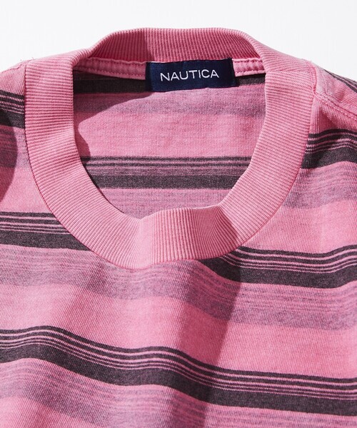日本 Nautica Garment Pigment Dyed Hidden Logo Multi Border S/S Tee