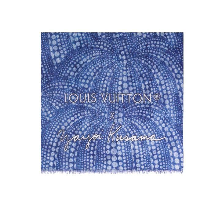 限量版!!! 全新LV SCARF 100%COTTON  200X138 LV x YK 藍色單寧 草間彌生 路易威登 圍巾/披肩 #BRAND NEW #香榭站正品