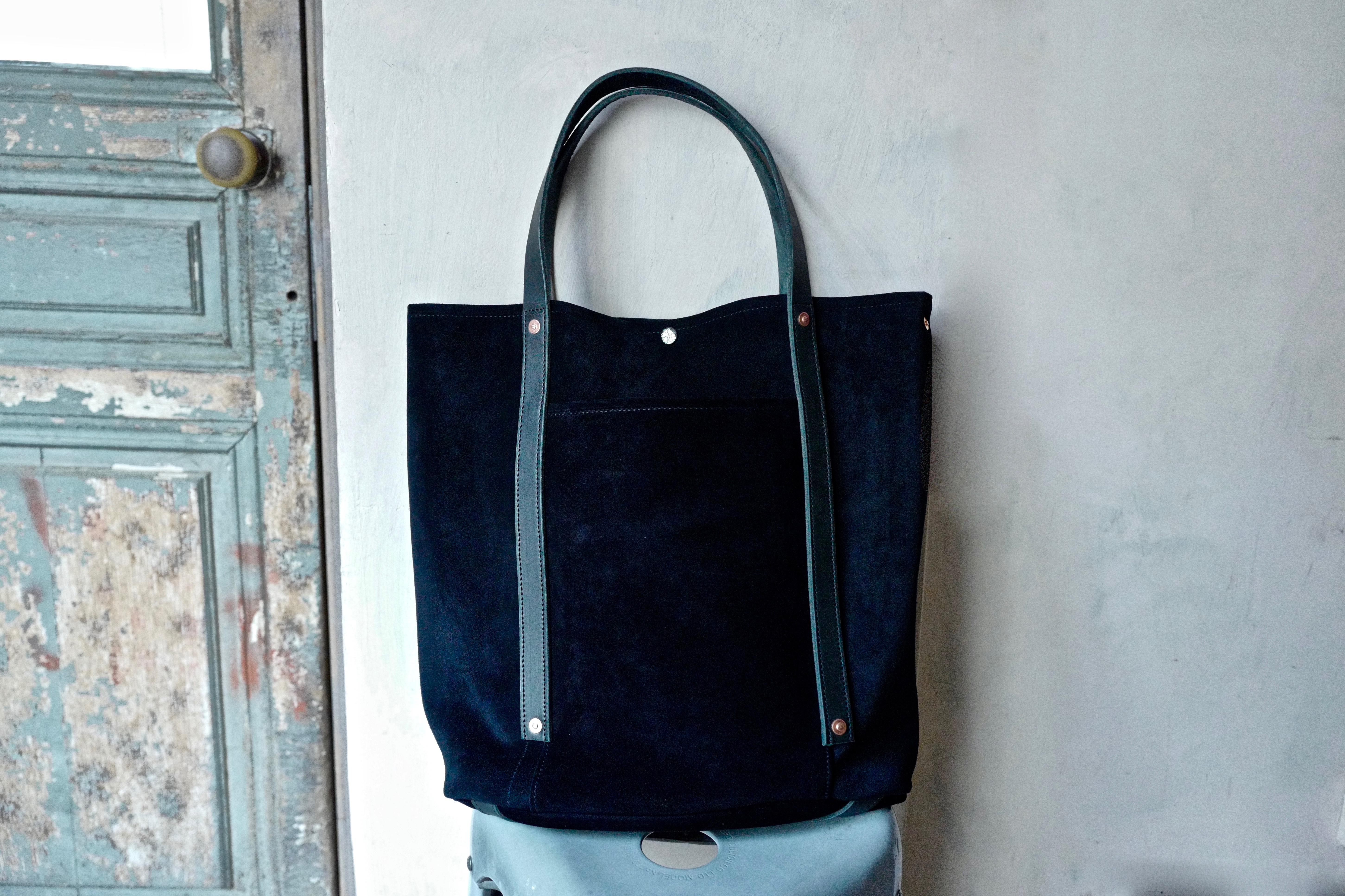 『Faith』S.F.K Type R tote bag in Suede Leather 防水細絨牛麂皮面托特包 /  Deep Black