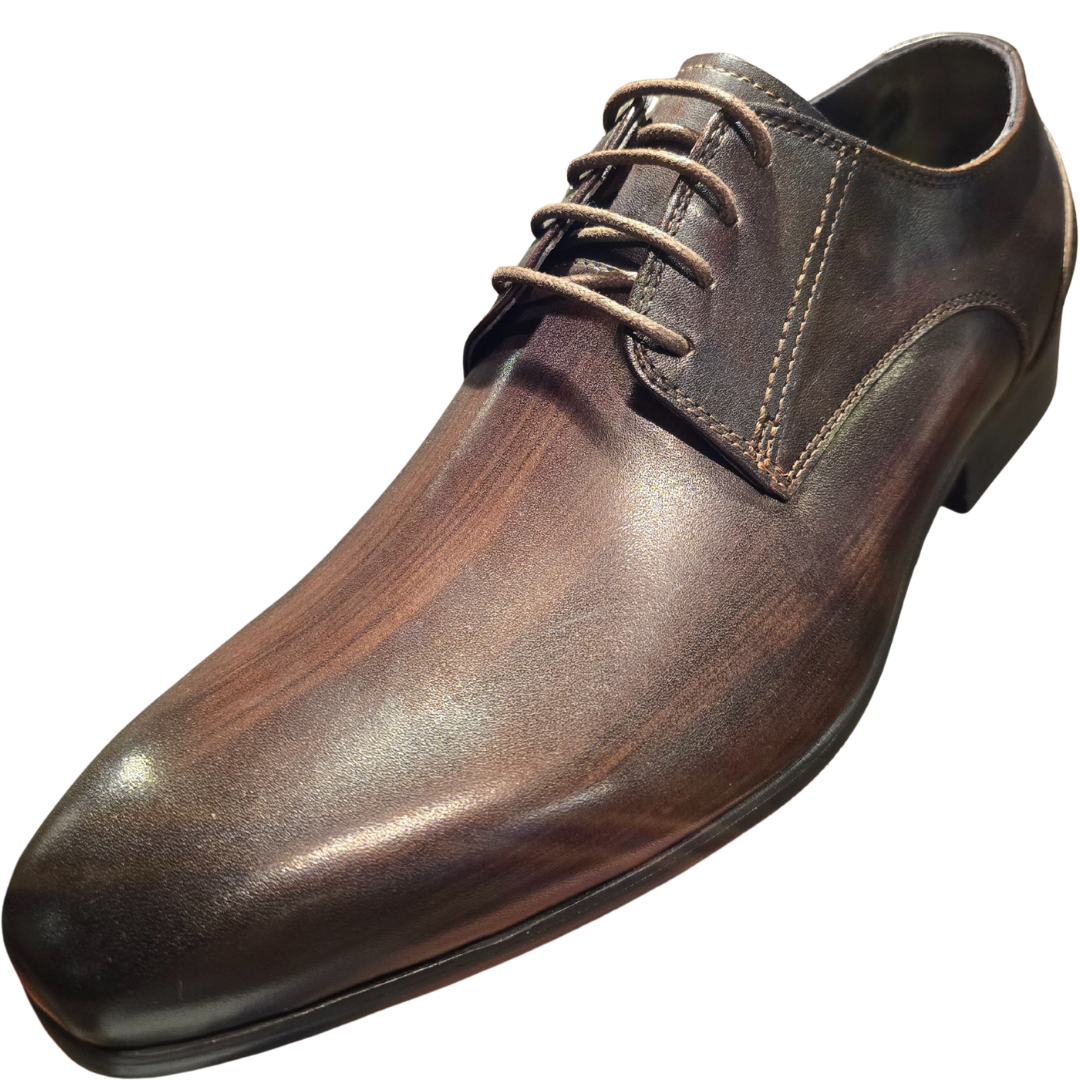 Revic 男裝皮鞋 | OF-35DB | 深啡色素面德比皮鞋