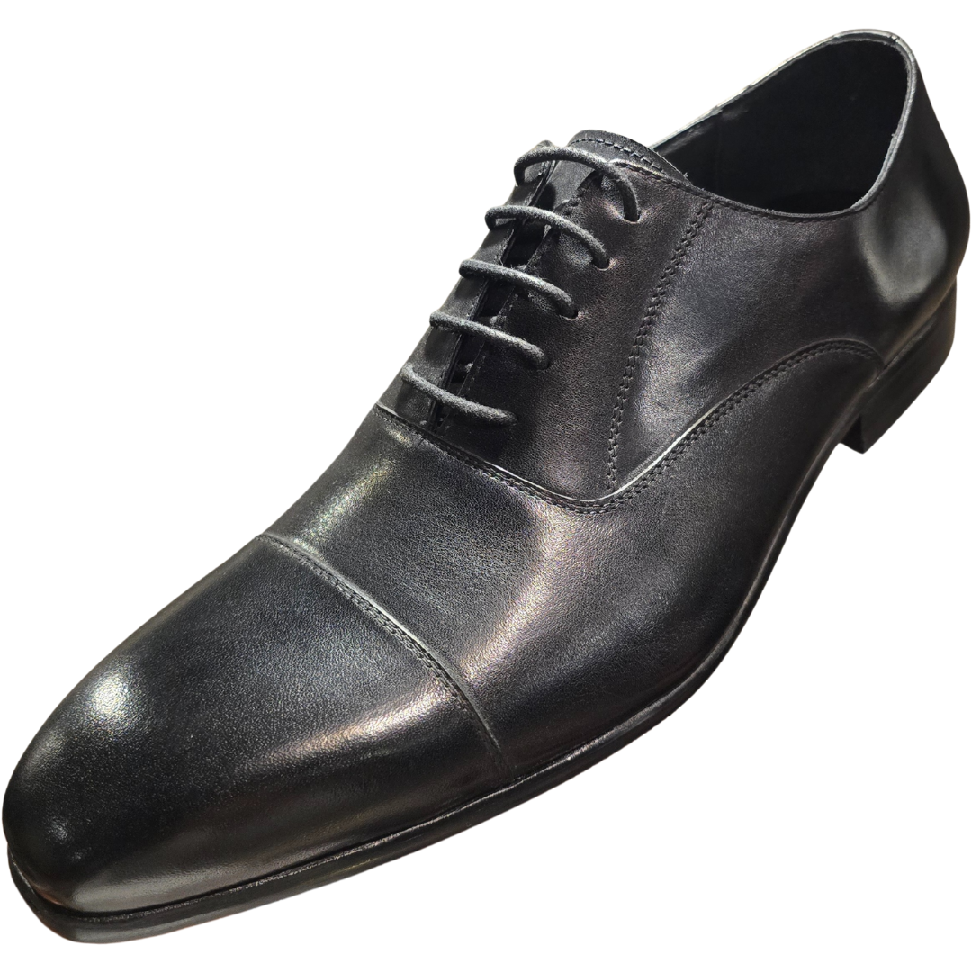 Revic 男裝皮鞋 | OF-24BK | 黑色橫飾牛津皮鞋