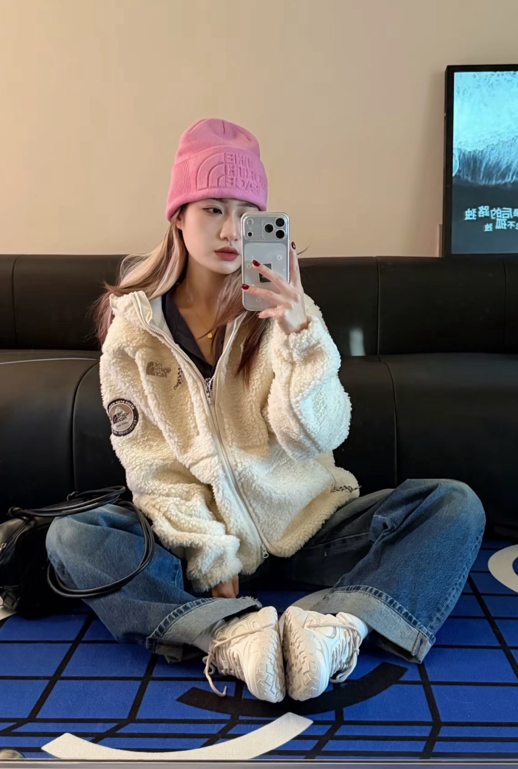 【代購】THE NORTH FACE Fleece Hoodie Jacket 刷毛連帽外套 申敏兒同款 白色 北臉白標