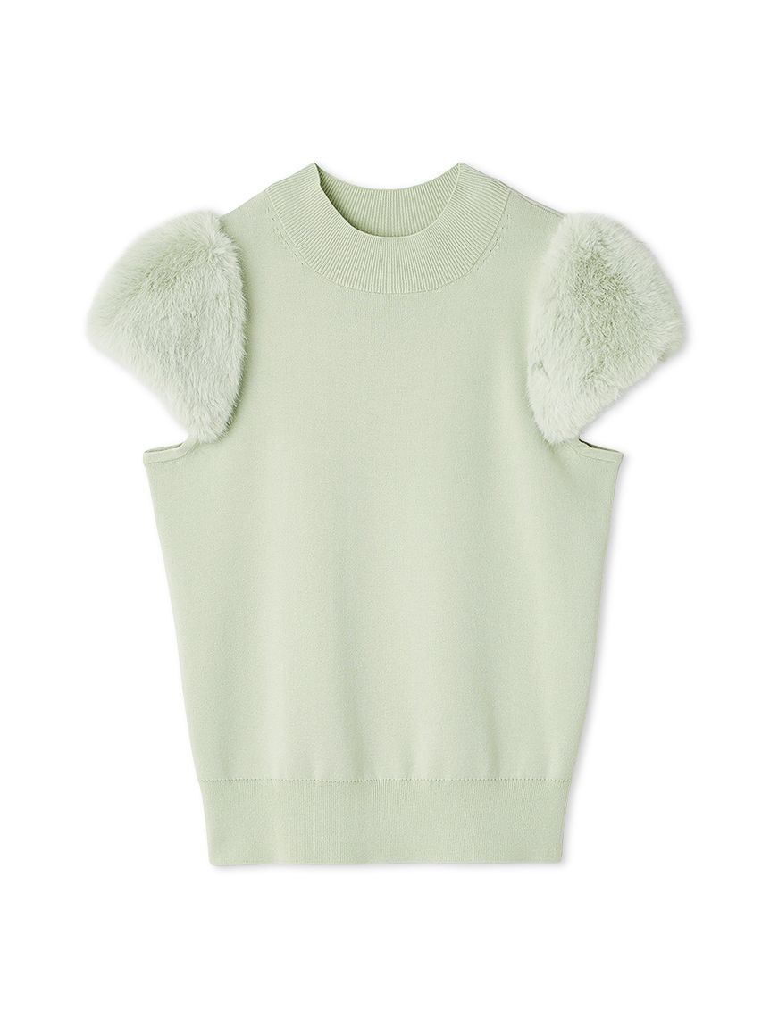 [現貨] 折扣CELFORD 絲混短版毛絨袖針織衫