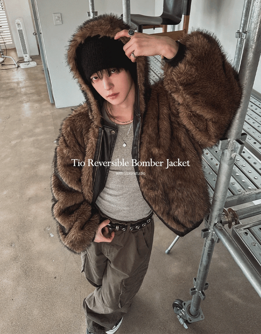 雙面穿連帽野馬夾克