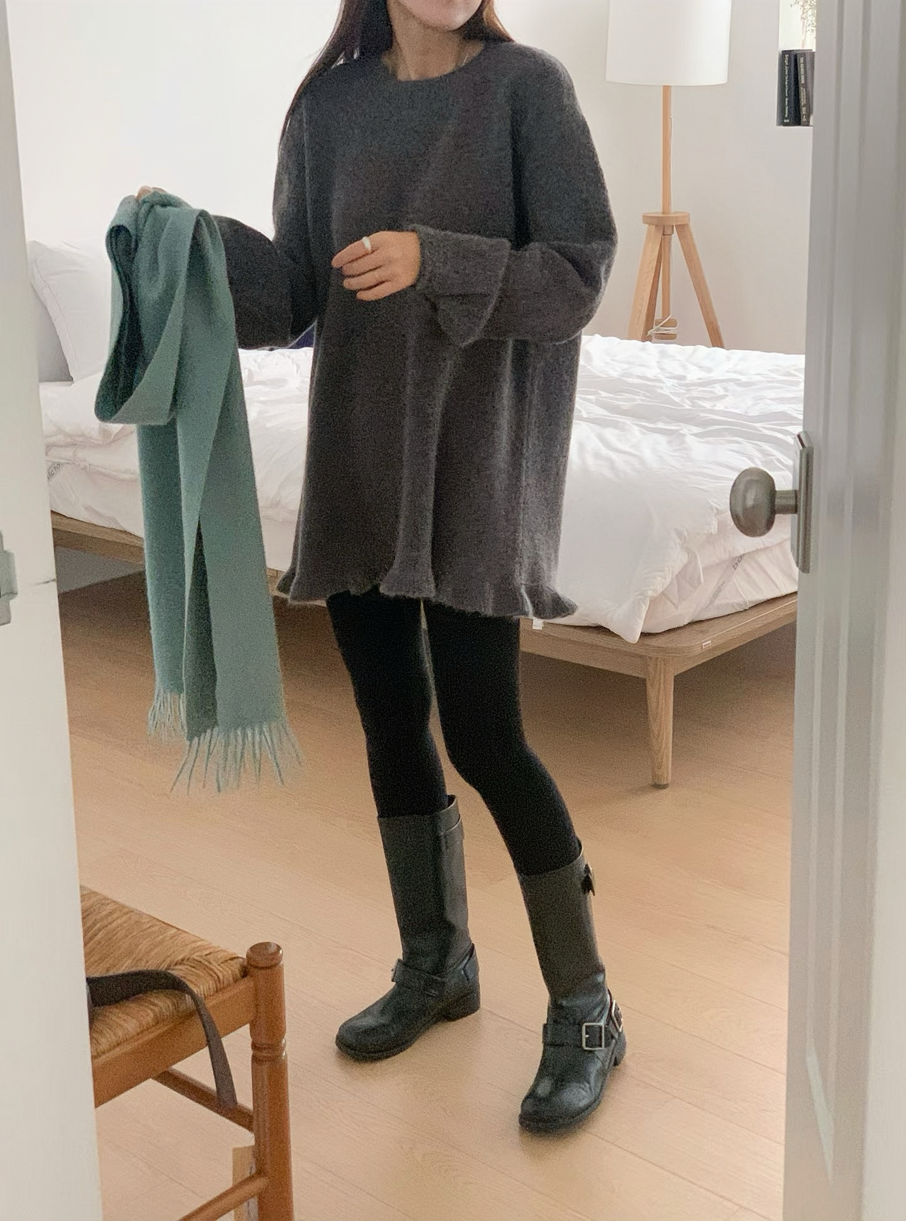 #228N677 心心眼，輕輕的ruffle邊針織短ops/上衣