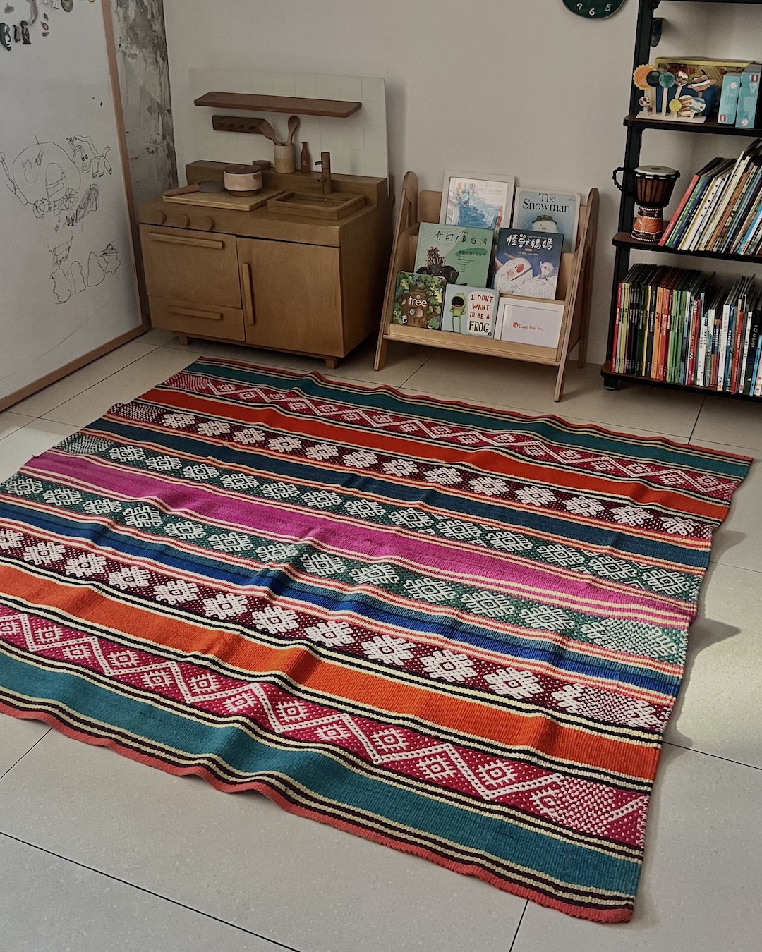 桃紅 | 老件手工編織毯