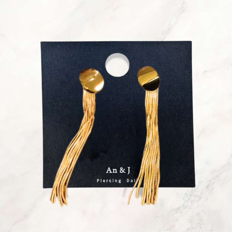 合金銀針 金圓片流蘇