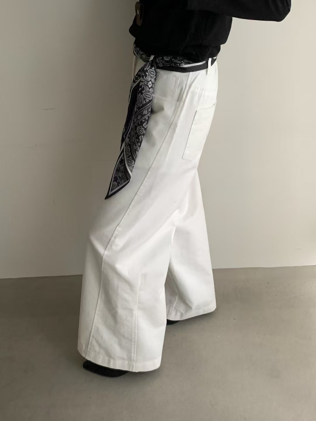 棉寬褲+絲巾腰帶 RCR2653