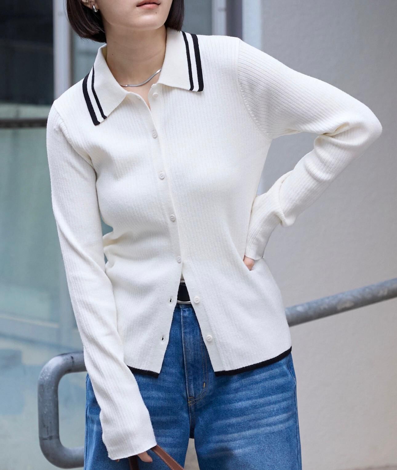 【預購】JN011002 MONO-MART 羅紋針織polo上衣