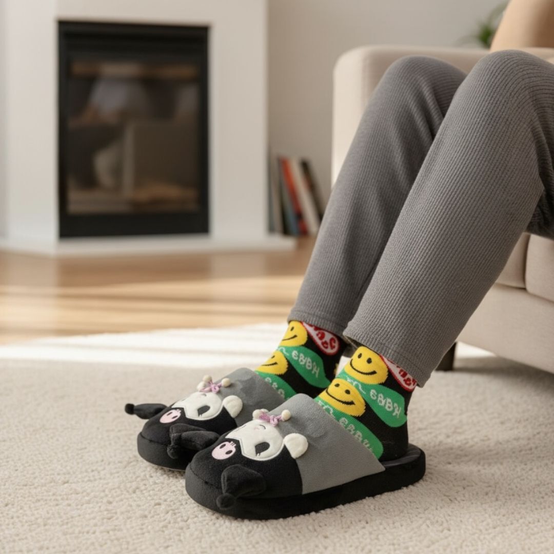 26028-KU Sanrio Kuromi 家居毛毛拖鞋 #J#JP-SJ26