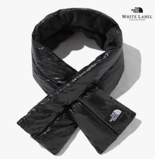 【Luxury】韓國限定 The North Face NA5IP50J  WHITE LABEL 白標  圍脖 亮黑色 男女款 圍巾 保暖 防風