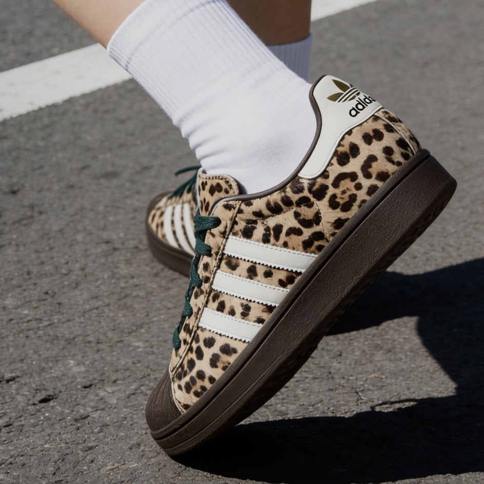 【代購】adidas Originals Superstar 2 豹紋板鞋｜棕白配色 × 動物紋設計｜經典貝殼頭｜女款