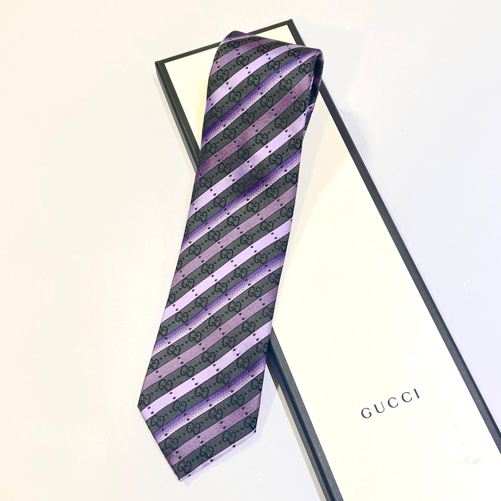 全新GUCCI TIE 紫色古琦領呔 #BRAND NEW #香榭站正品