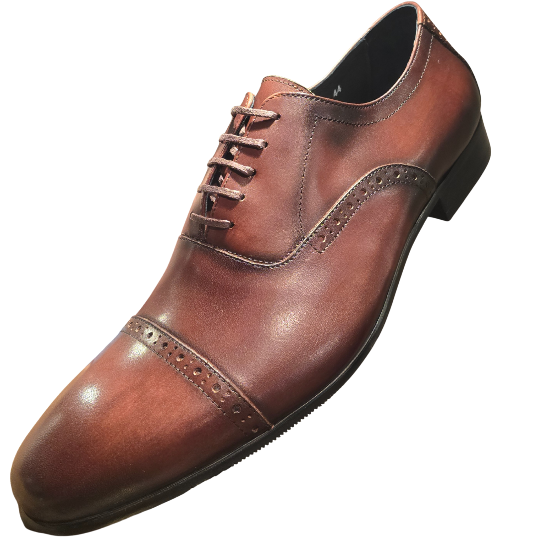 Revic 男裝皮鞋 | CH-26｜啡色橫式牛津皮鞋