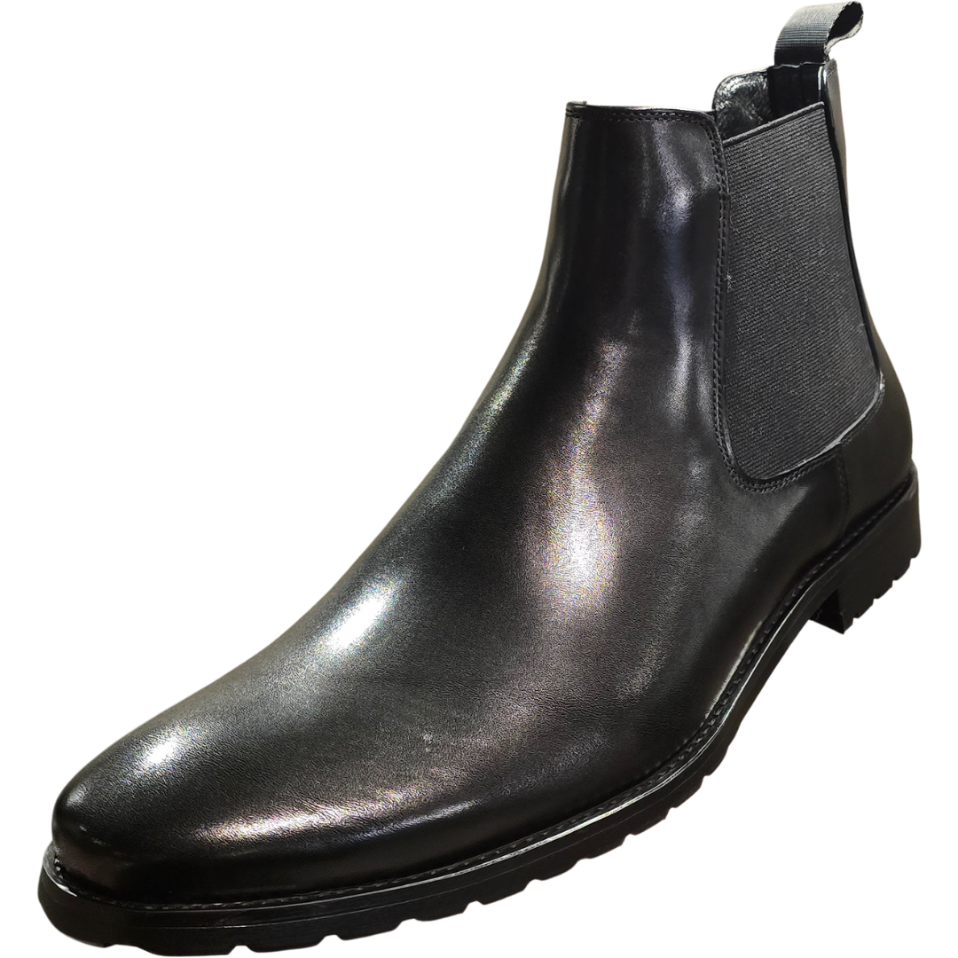 Revic 男裝皮鞋 | CH-10 | 黑色光面皮靴