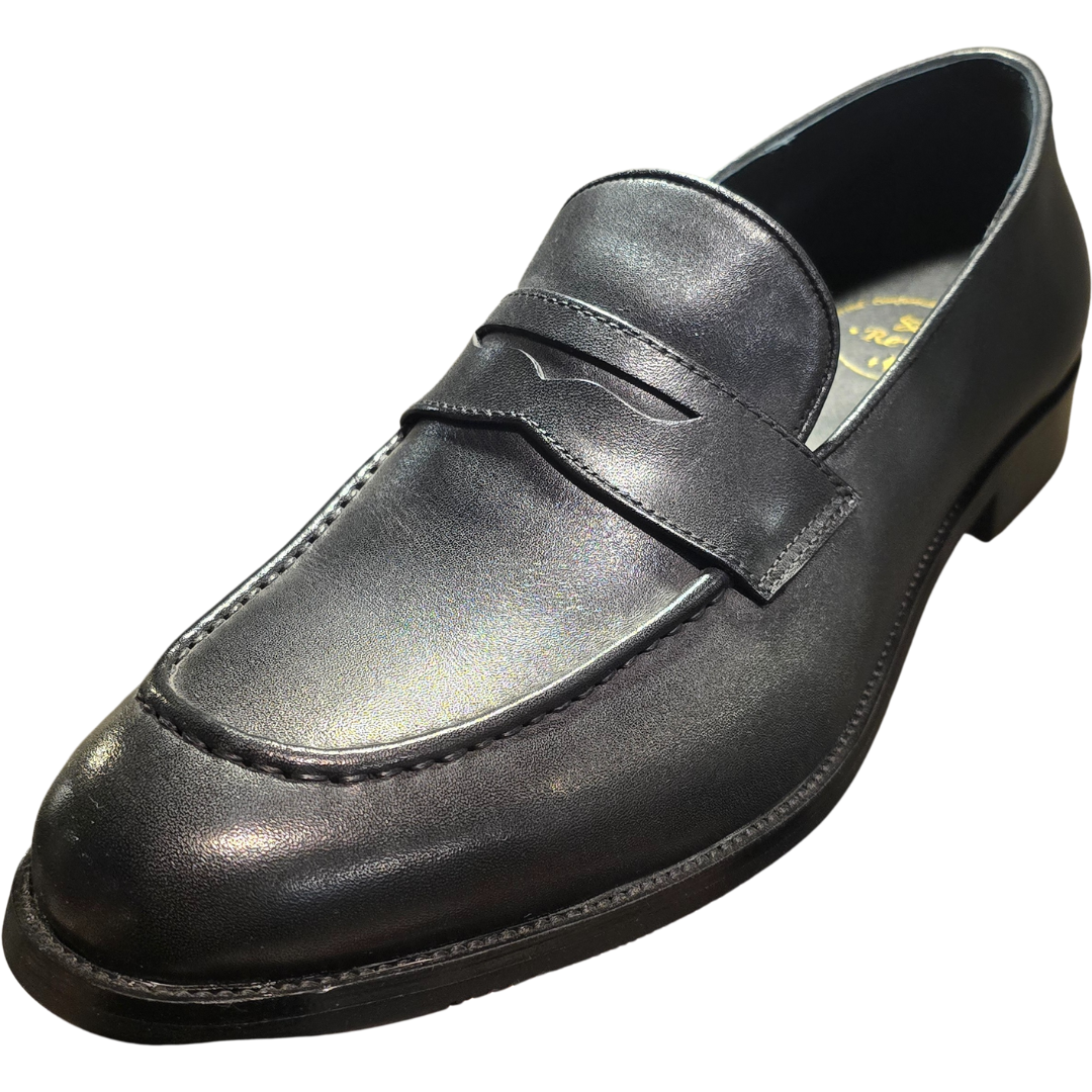 Revic 男裝休閒皮鞋 | CH-07BK｜黑色牛皮樂福皮鞋