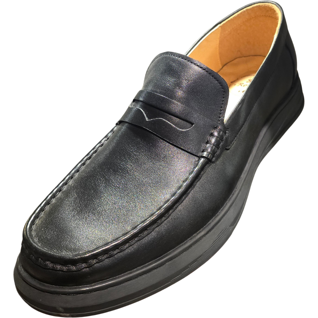 Revic 男裝休閒皮鞋 | OF-48｜黑色便士樂福皮鞋