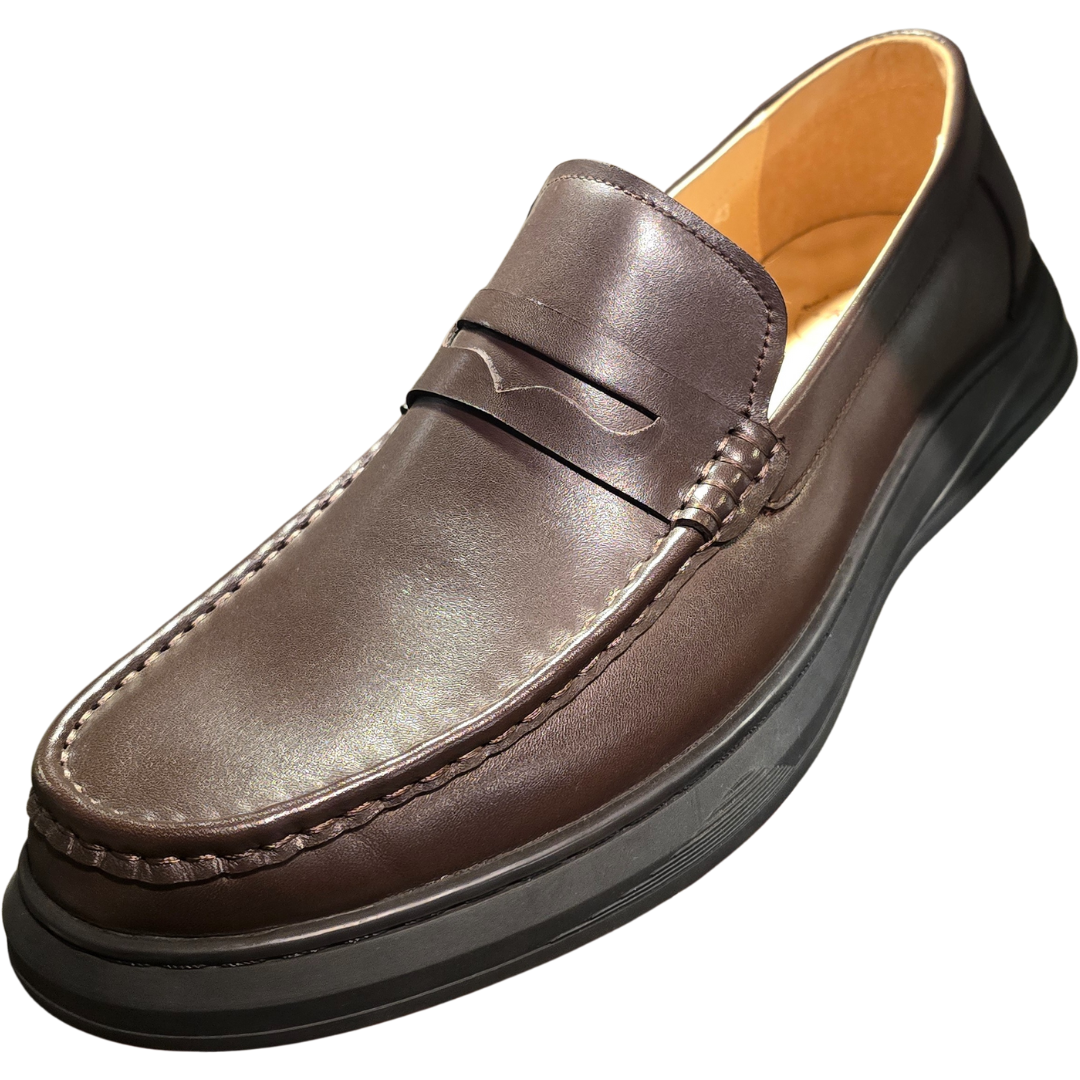 Revic 男裝休閒皮鞋 | OF-48BR｜啡色便士樂福皮鞋