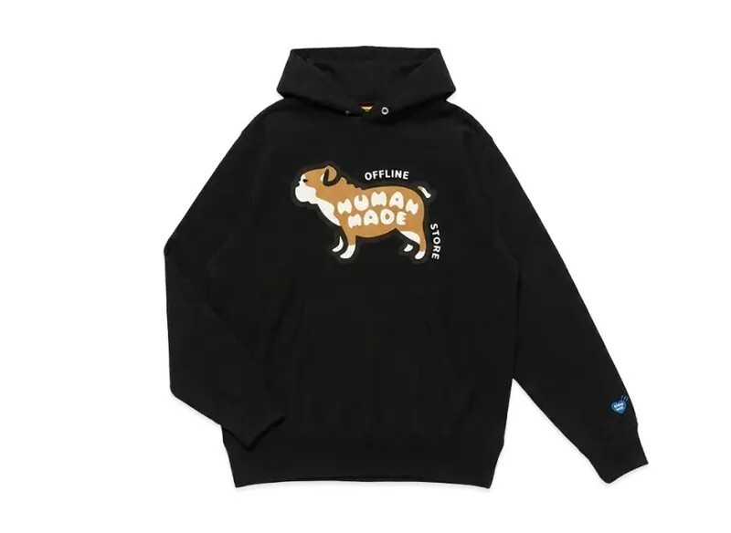 Human Made 2025AW Animal Hoodie 狗狗 長袖 帽TEE 黑色