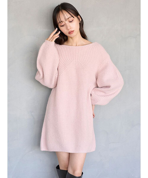 [預購] 折扣SNIDEL 浣熊毛短針織洋裝