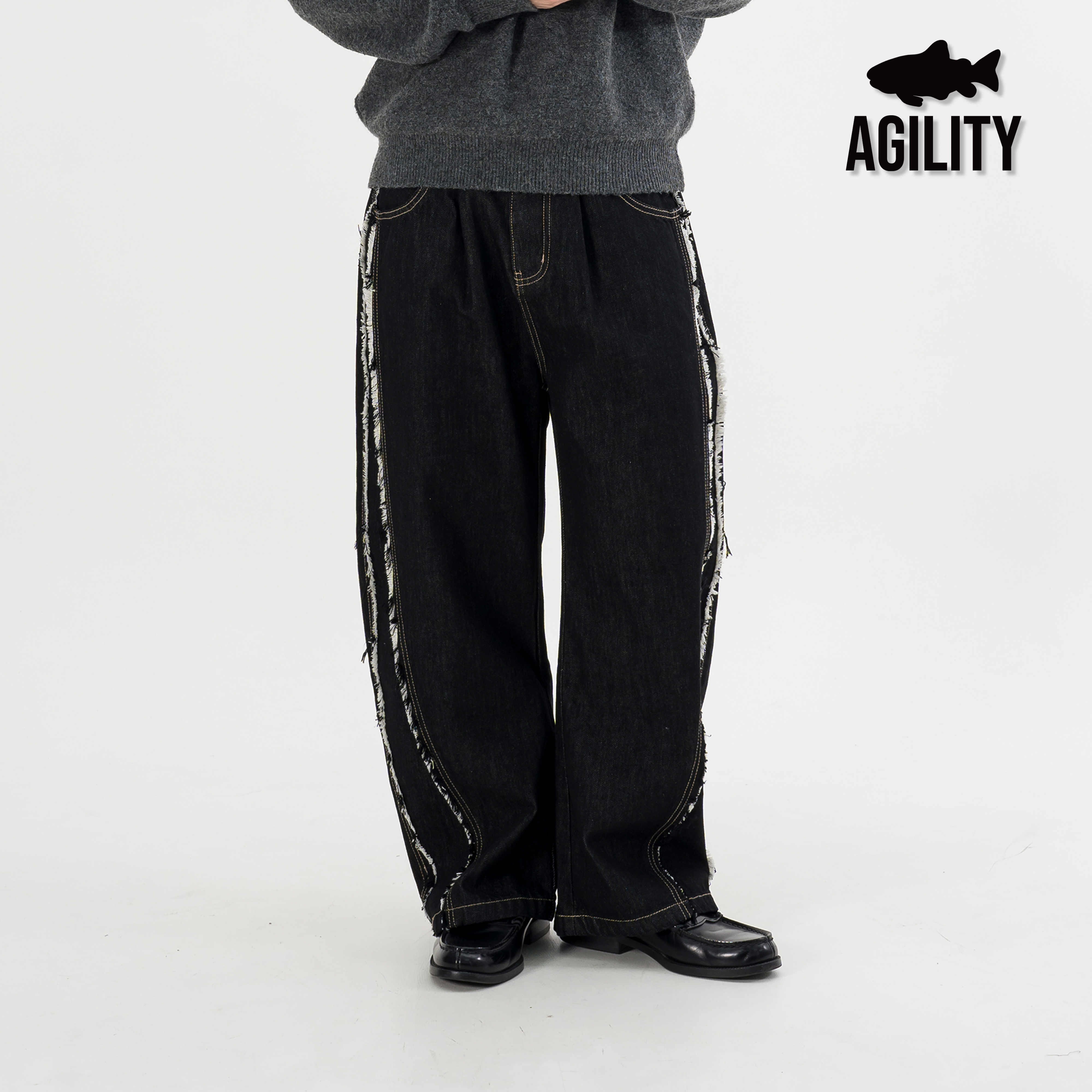 AGILITY Rough Edge Baggy Jeans 毛邊 寬版 牛仔褲 [LD3-P]