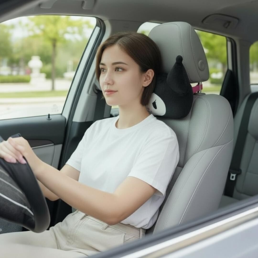 26029-KU Sanrio Kuromi 汽車座位頸枕 一個 #JP-SHK26