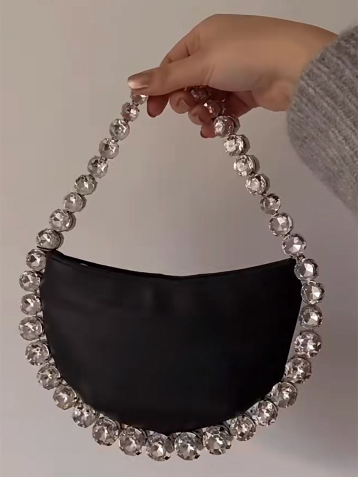 大顆水鑽提帶 手拿包