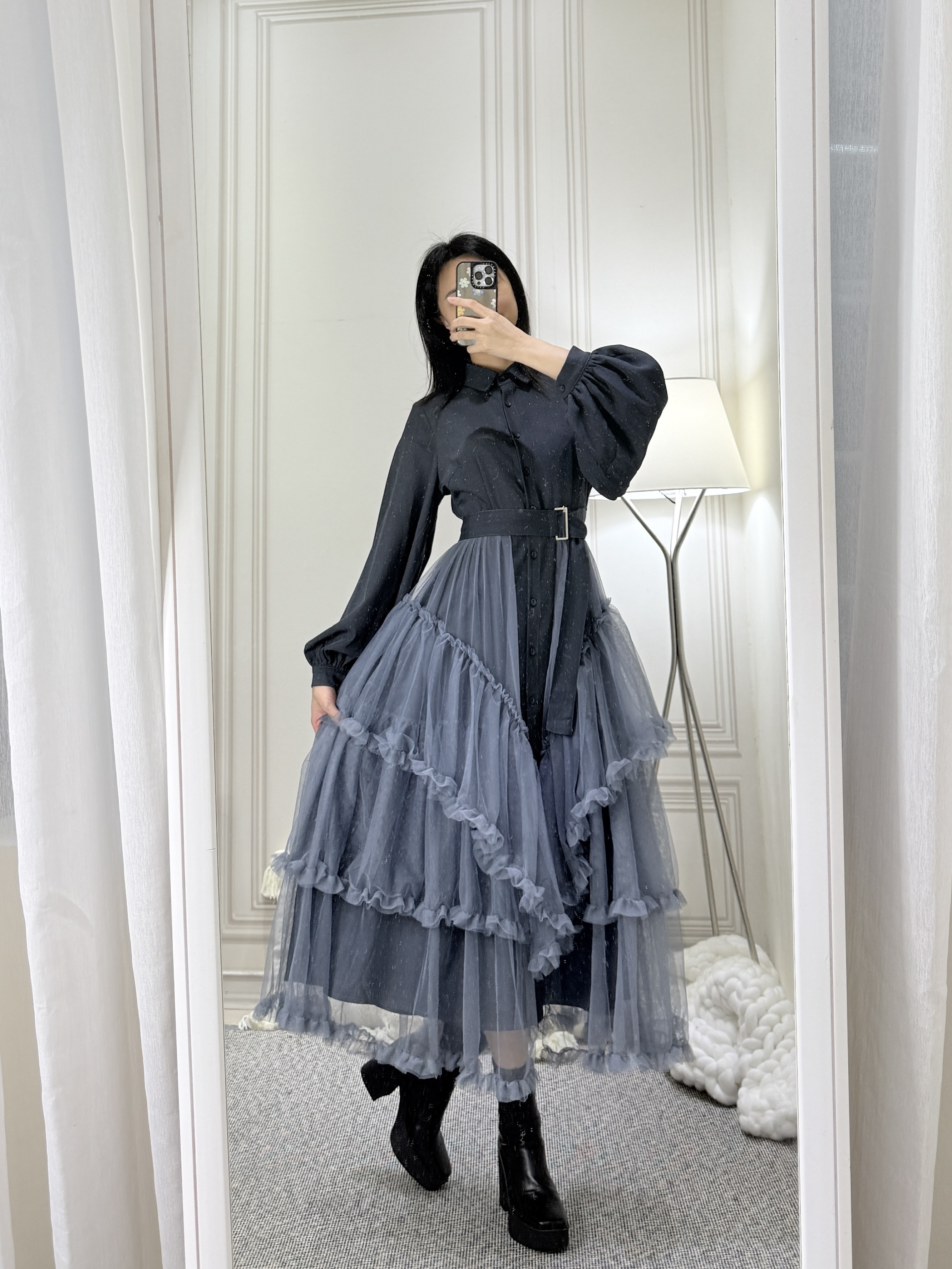 設計款拼接紗裙洋裝