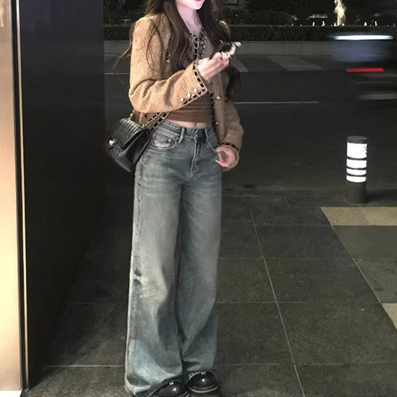 羊毛粗花泥 古金長版外套