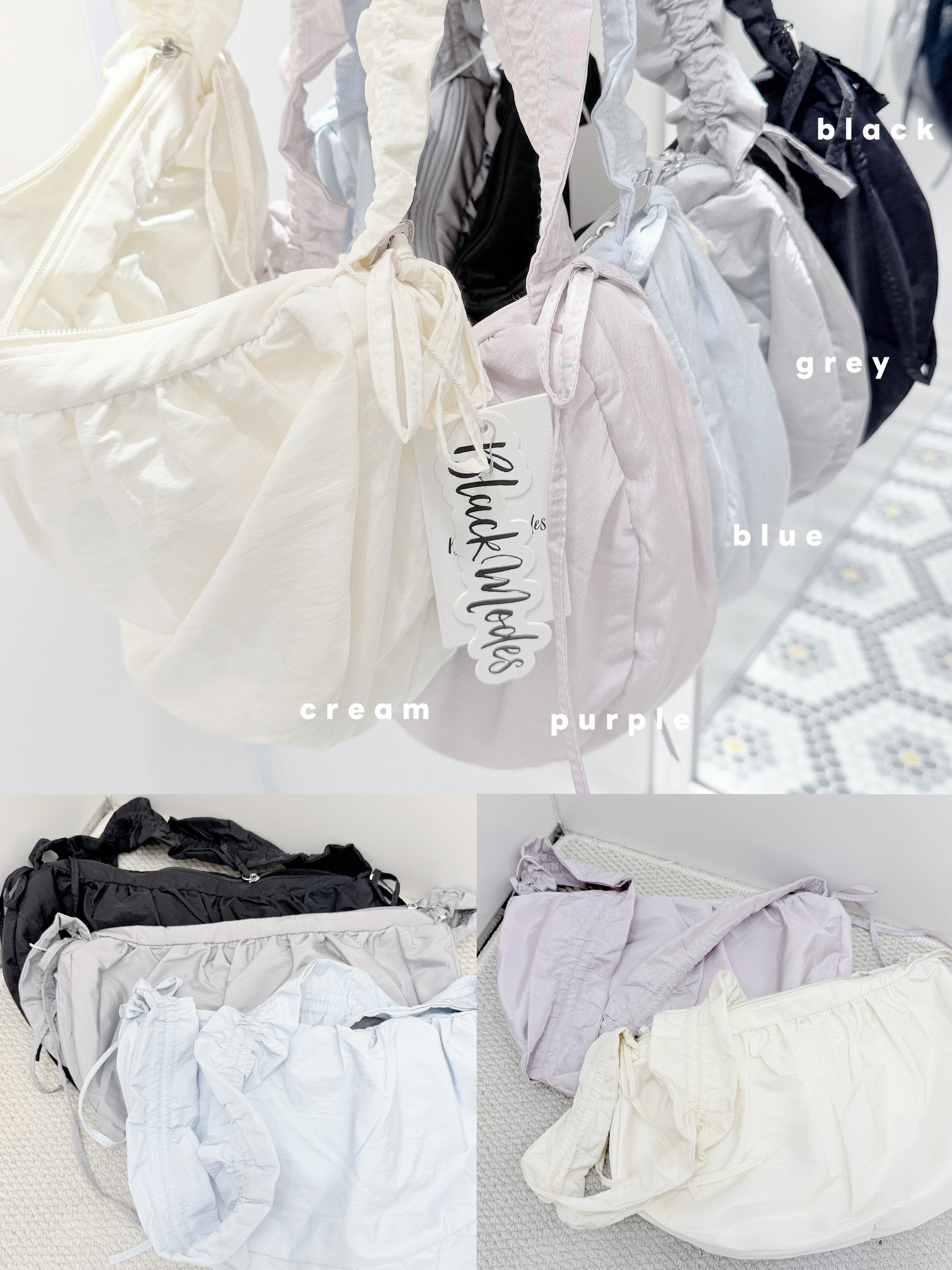 A0280｜5色入🍭 ‧₊˚ Basic款皺皺餃子袋🥟