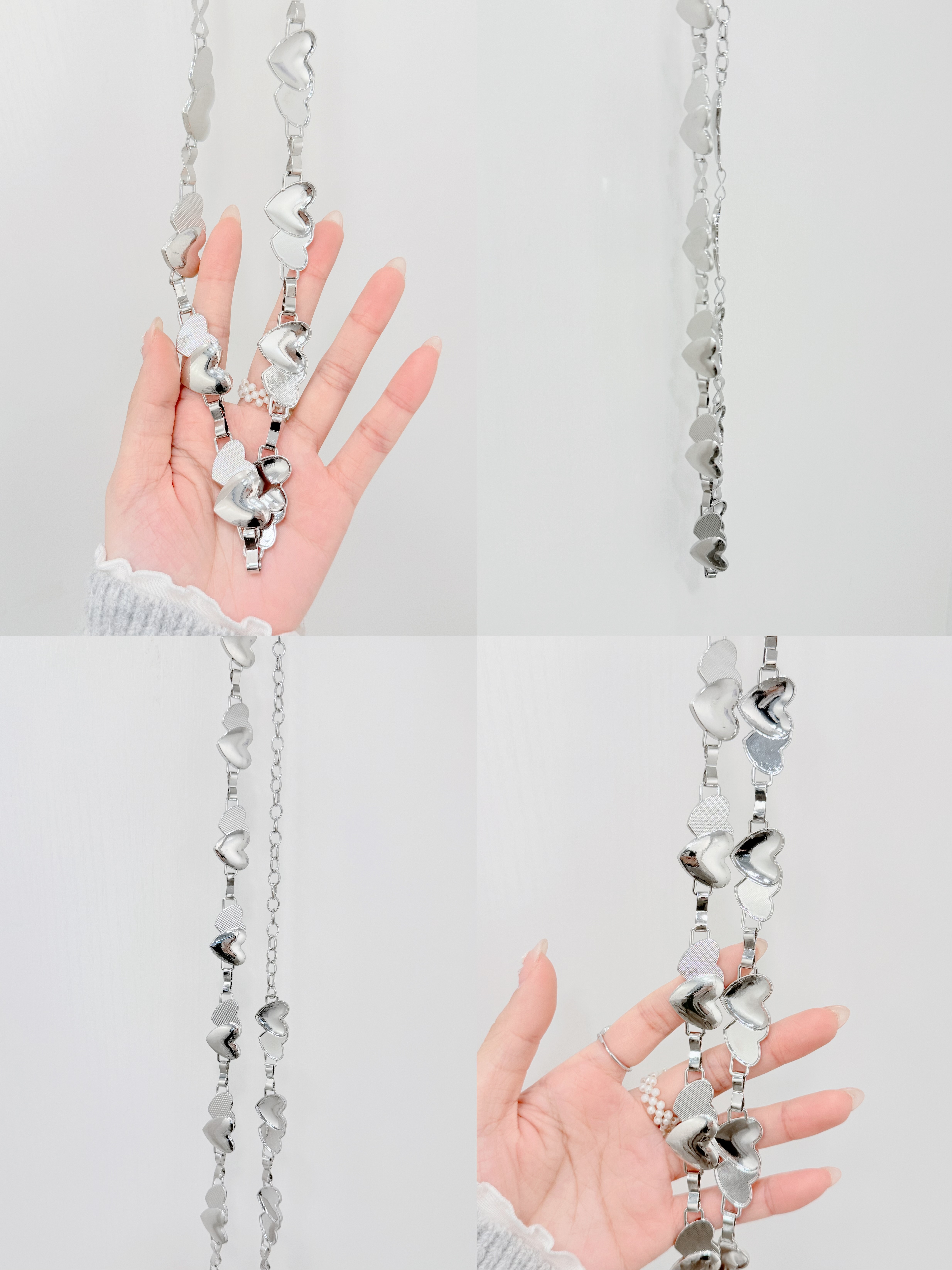 A0126｜甜美型格風立體心心腰鏈