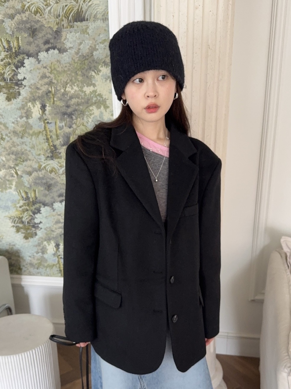 J35/ 混羊毛50%西裝外套