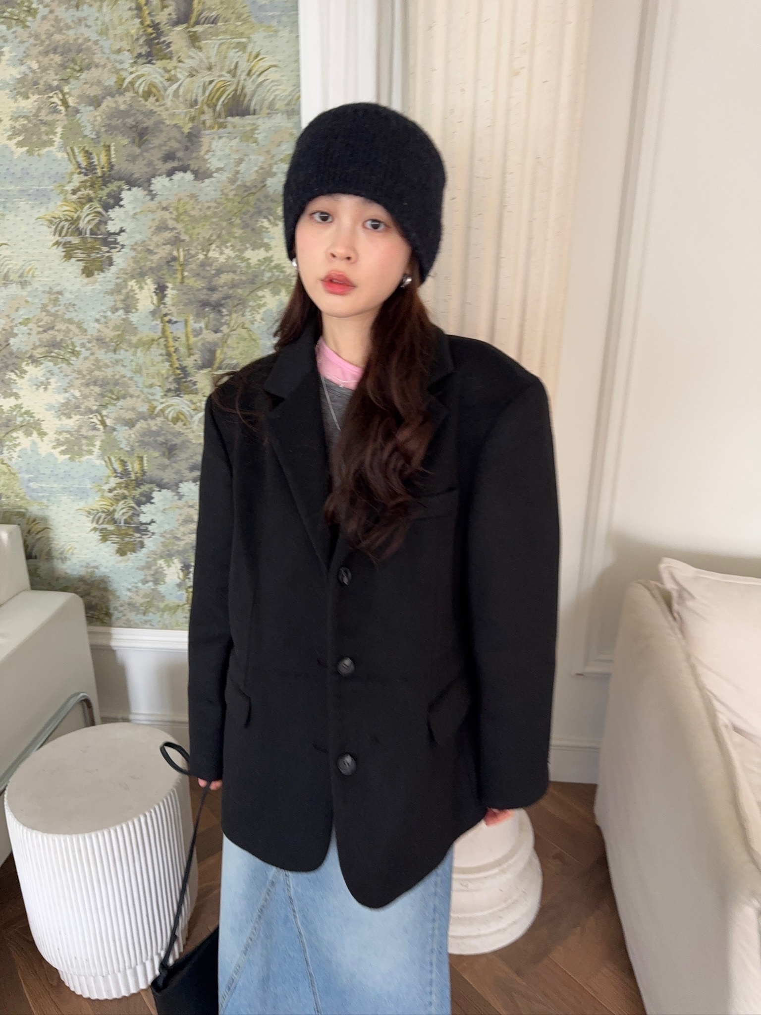 J35/ 混羊毛50%西裝外套