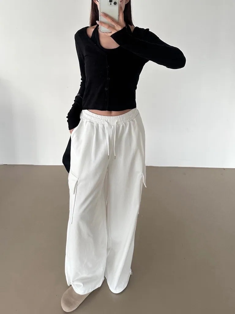 隨性慵懶工裝寬版棉褲