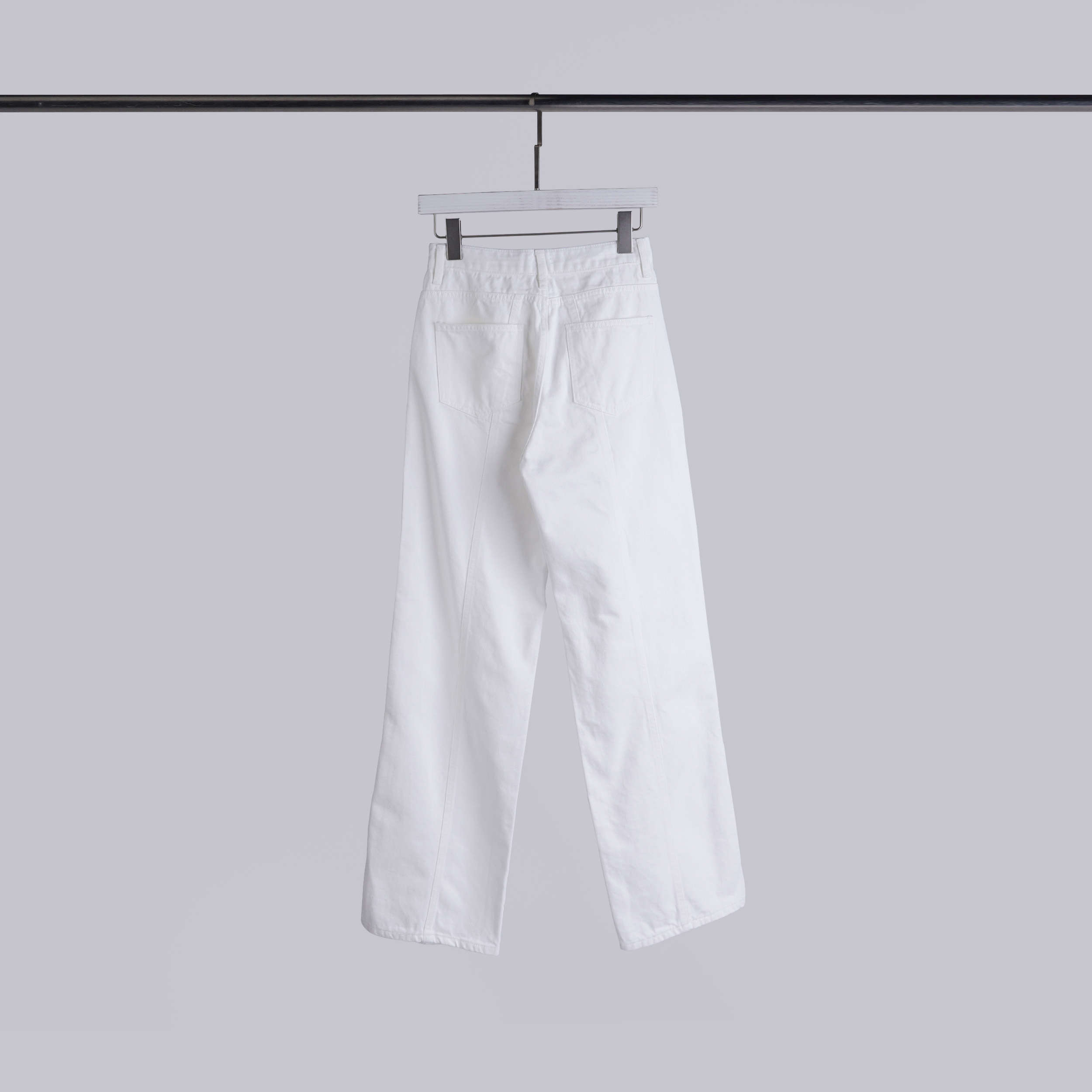 質感拼接牛仔褲 | S-L | 百搭白