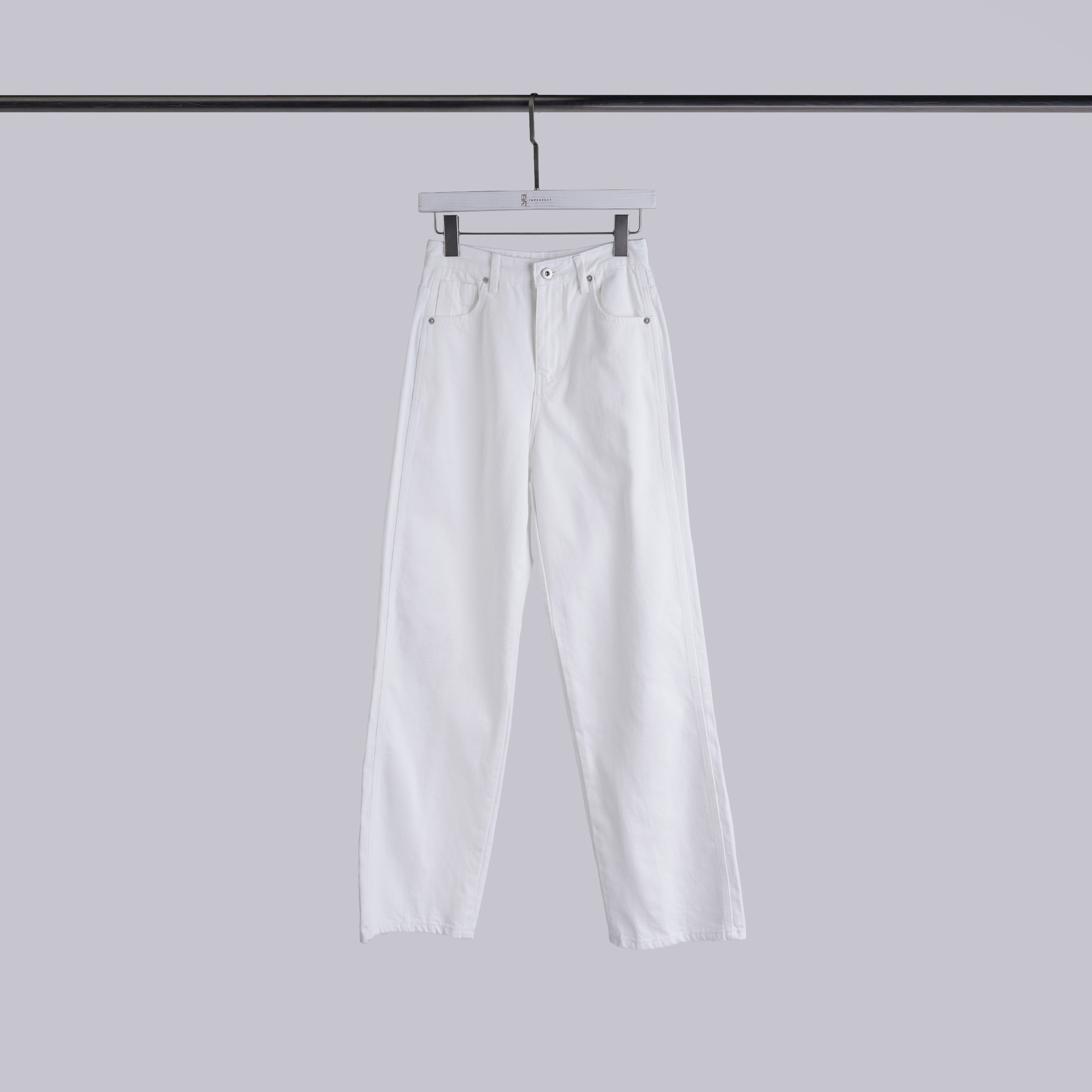 質感拼接牛仔褲 | S-L | 百搭白