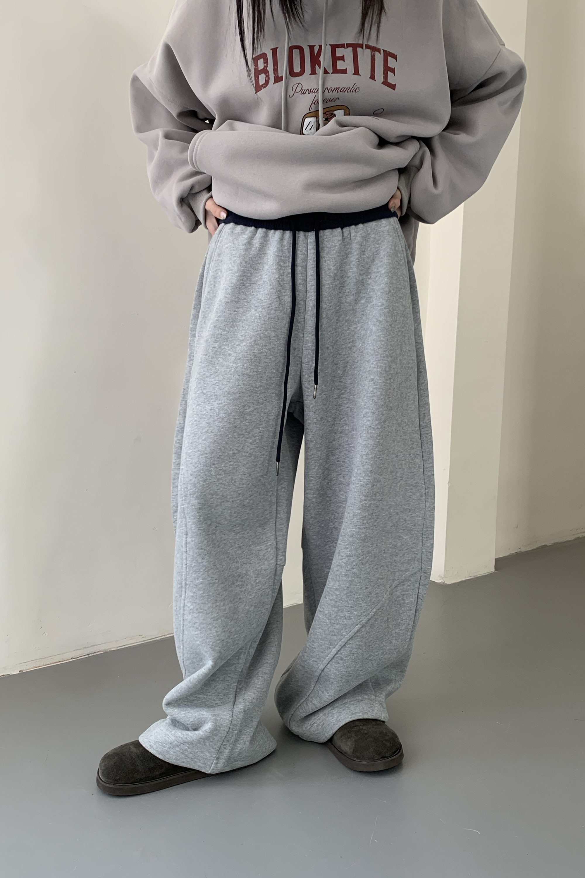 New Year｜日常感撞色褲頭棉褲 2色