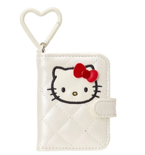 【Luxury】三麗鷗 Sanrio日本限定 Hello kitty 凱蒂貓 小香風菱格紋 雙面鏡 掛飾 配件 吊飾