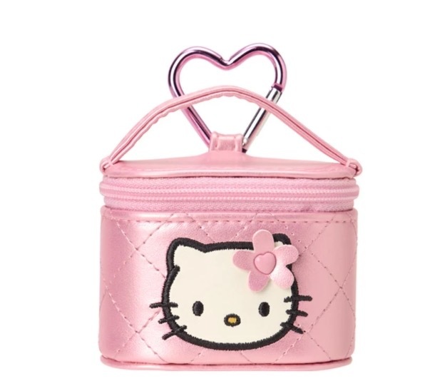 【Luxury】三麗鷗 Sanrio日本限定 Hello kitty 凱蒂貓 小香風菱格紋 迷你飾品收納包